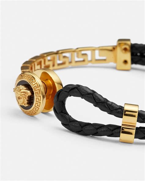 mens versace braids|Versace medusa braided bracelet.